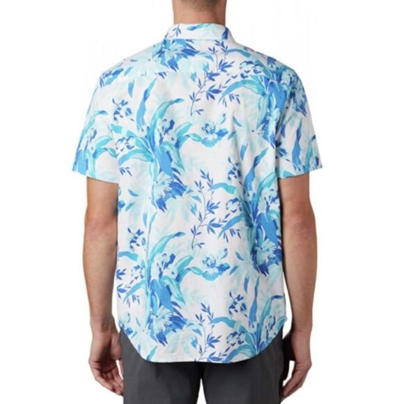 NWOT Columbia Men's Rapid Rivers Blue Floral Short Sleeve Shirt Small - Picture 4 of 10